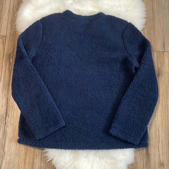 Disney Mickey Head Womens Plush Navy Silver Long Sleeve Top Medium - Picture 11 of 11